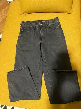 Old Navy Women's Straight Leg Jeans - Charcoal Black Wash